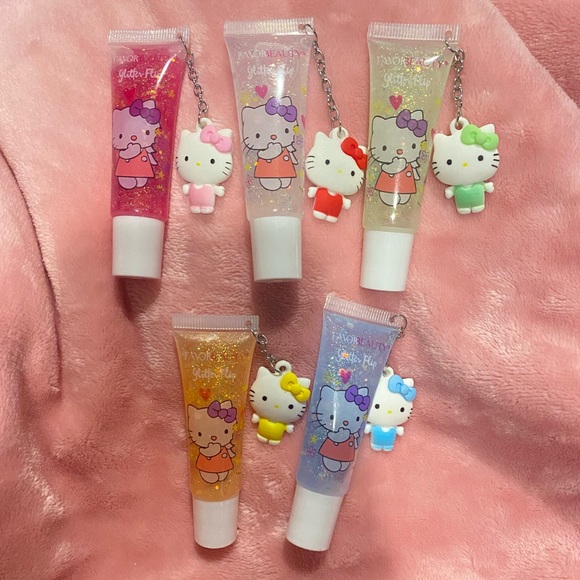 Hellokitty pink glitter lipgloss with charm - Picture 2 of 2